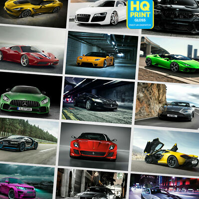 60 SUPER AUTO POSTER DRUCKE SPEED RACING KUNST BILD  
