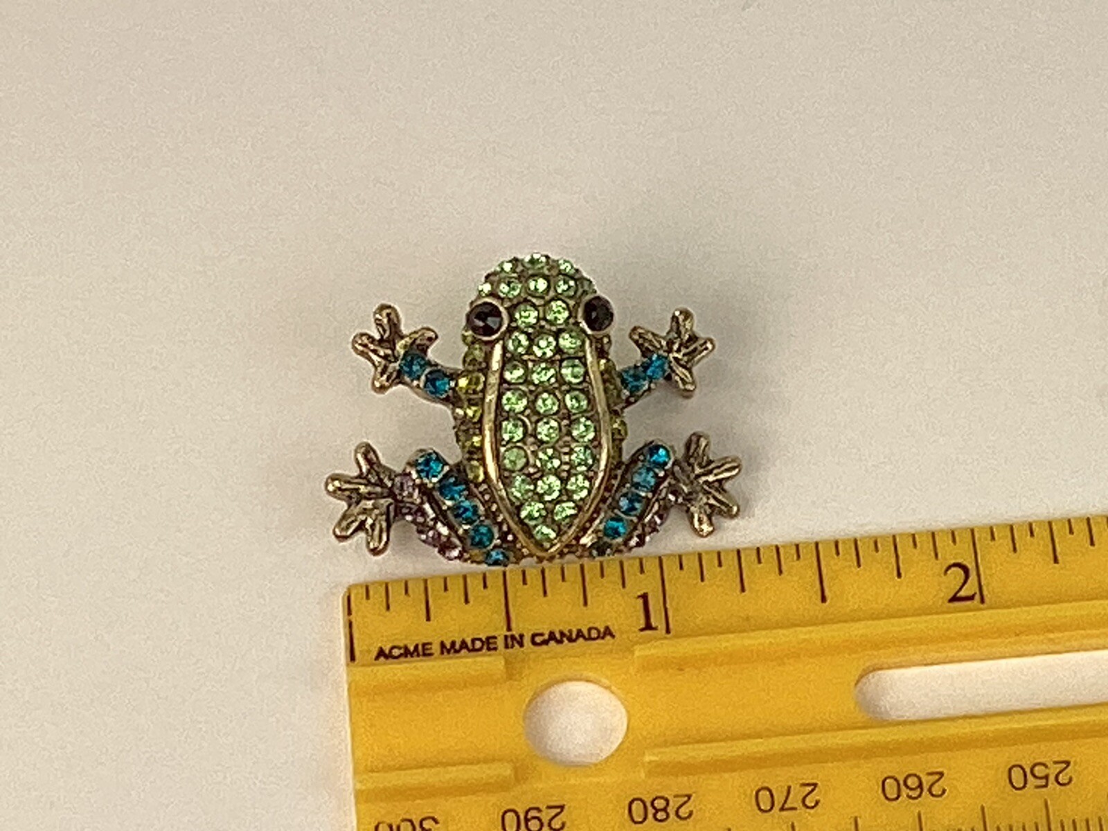 OPC CN Multi colored rhinestone statement frog br… - image 3