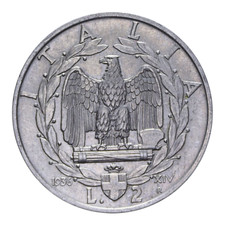2 LIRE 1936 IMPERO RARA VITT. EMANUELE III