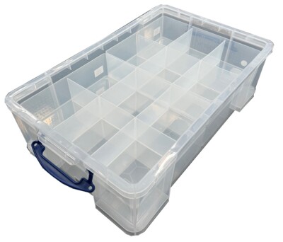 Solent Kunststoff Unterbett Aufbewahrungsbox mit 4 x Einlegeschalen - 50 Liter Fassungsvermögen!