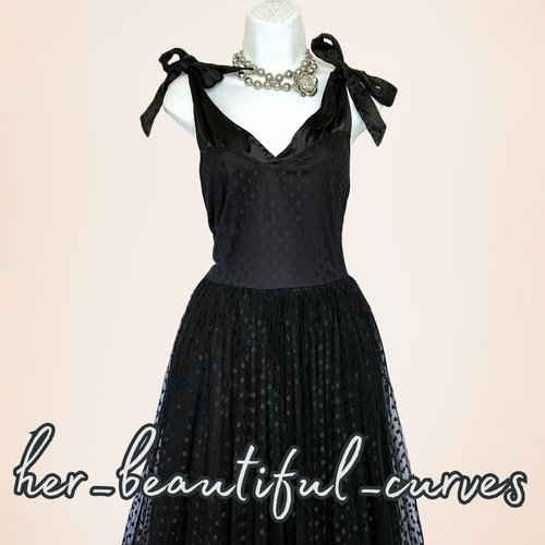 QUIZ POLKA DOTS PATTERN FIT & FLARE VINTAGE STYLE OCCASION PARTY DRESS SIZE 18 - Picture 5 of 7