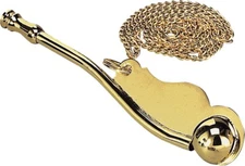 Brass Boatmans Whistle & Chain - Bosun's Call Boatswain Pipe Navy Marine Ship