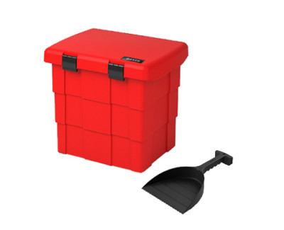 DAKEN Pit Box+ Sand- und Salzbehälter mit Schaufel, Rot