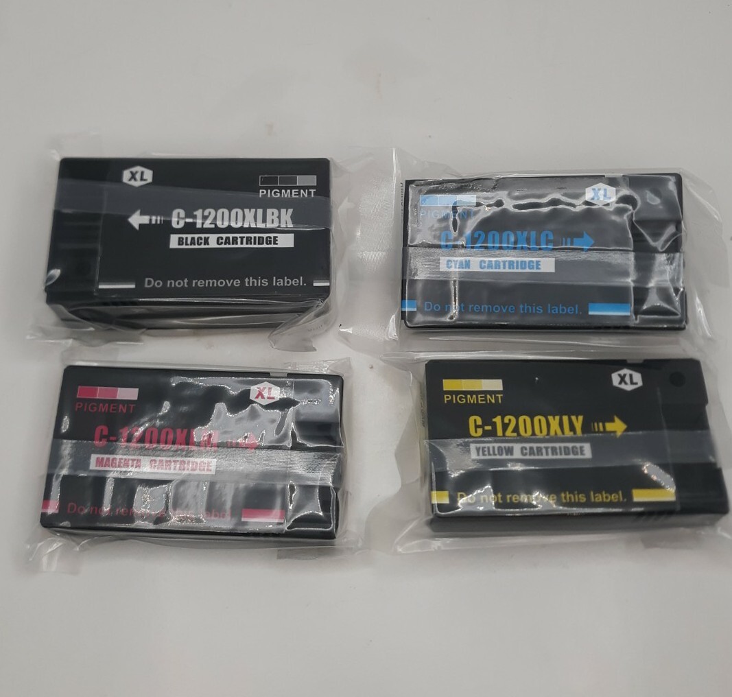 Ink Cartridges for Canon Printer  C-1200 XL Black, Yellow, Cyan & Magenta Bundle-image