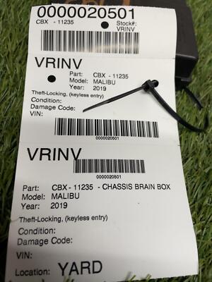   2019 CHEVY MALIBU KEYLESS ENTRY CONTROL MODULE PN:2927-14-1732 OEM