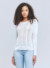 NWT - L'AGENCE Women's 'WHITLEY' Ivory CREWNECK KNIT SWEATER - XL