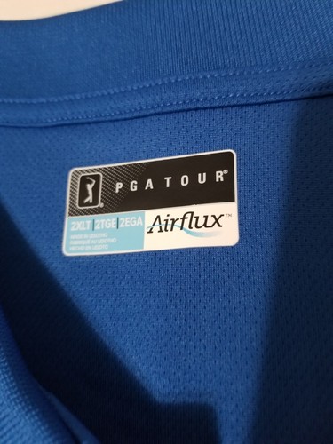 PGA TOUR Men's Airflux Solid Mesh Short Sleeve Polo Blue 2XL NWT - Bild 2 von 12