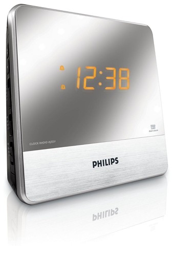 Philips AJ3231/37 Mirror Finish Dual Digital Alarm Clock AM/FM Radio - Picture 2 of 2