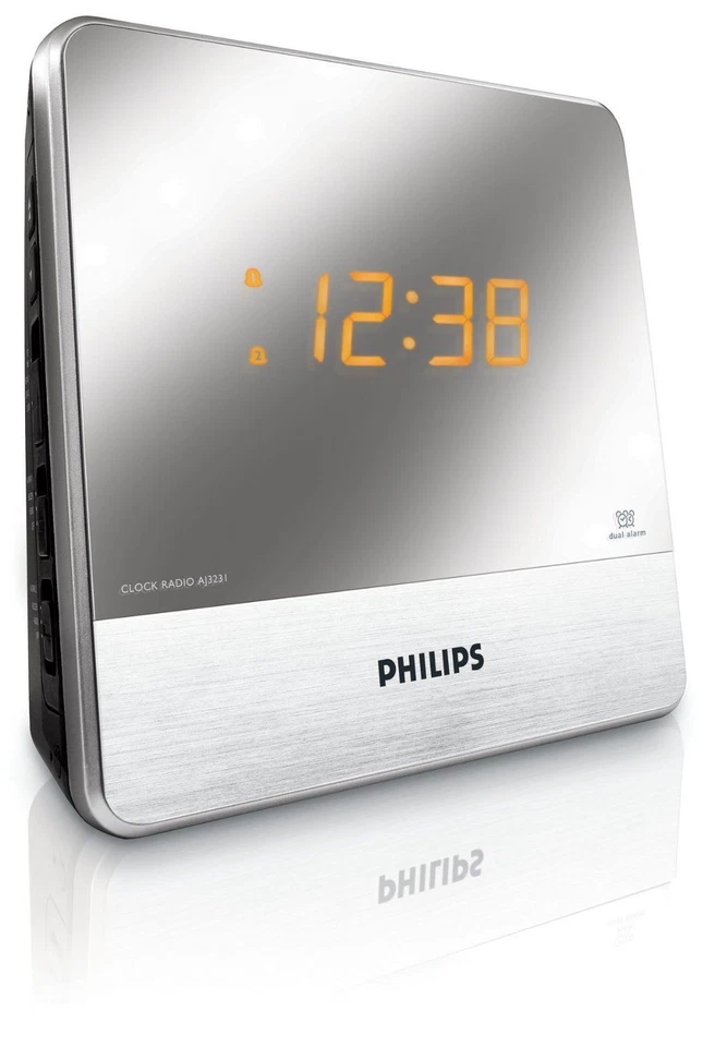 Philips AJ3231/37 Mirror Finish Dual Digital Alarm Clock AM/FM Radio - Image 2 of 2