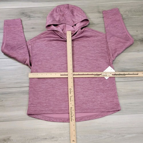 adidas Hoodie Girls' Medium 10/12 Orchid Fusion HTR Fleece New - Picture 7 of 9