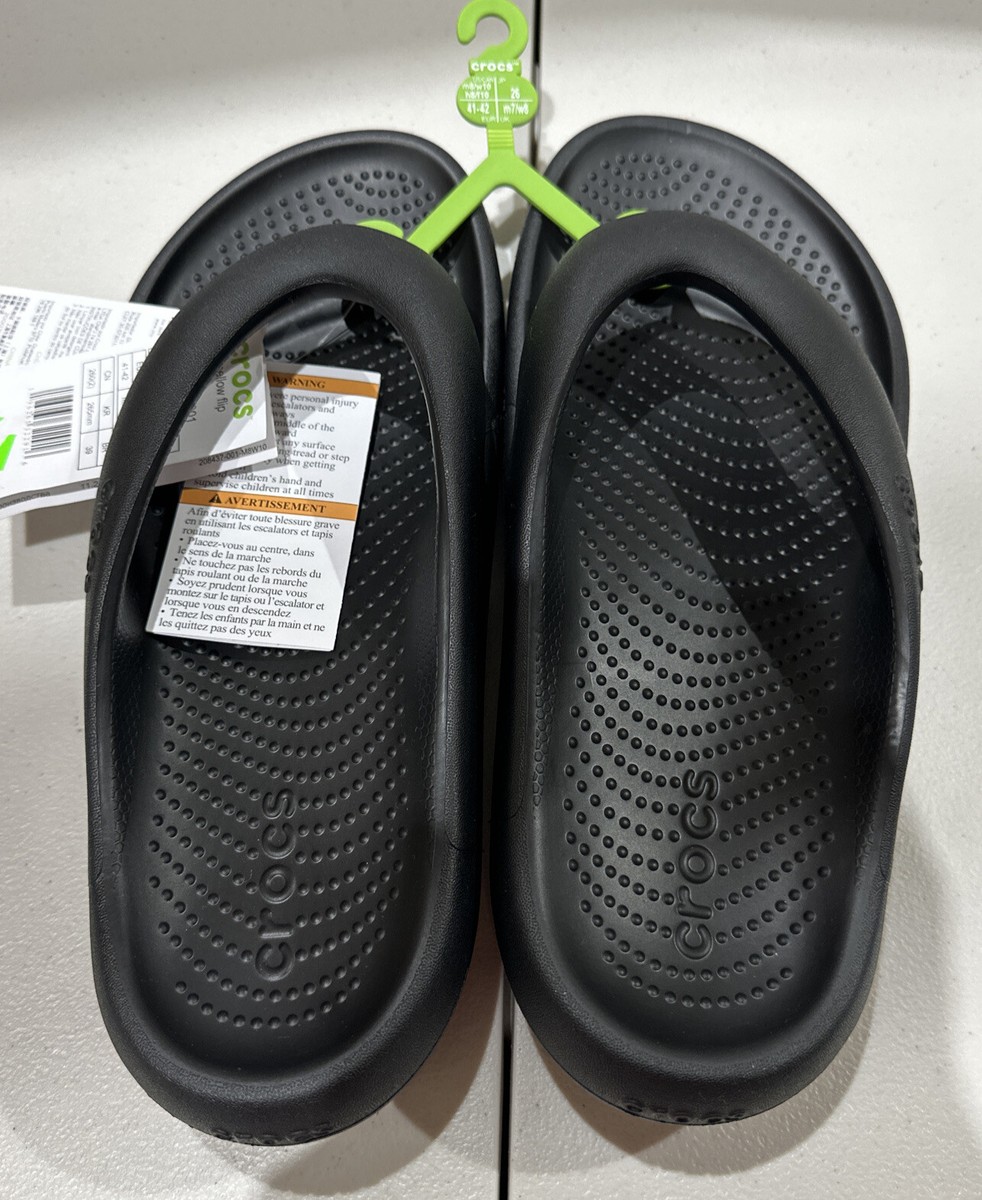 NEW NWT Crocs Unisex Mellow Recovery Flip Flop Black Size Mens 8