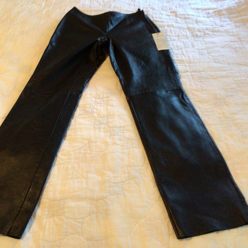 NWT Whet Blu Leather Pants Size 6 Black Lined
