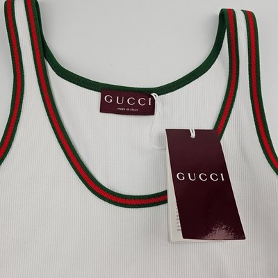 GUCCI White Web Tank Top New And Authentic | eBay
