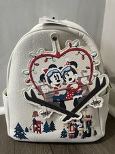 NWT Disney Parks Mickey Minnie Mouse Christmas Holiday Loungefly Ski Backpack