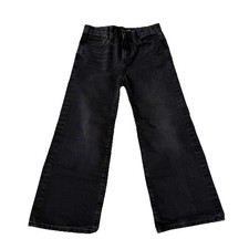Old Navy Girls High Rise Baggy Wide-Leg Black Jeans Denim Size 8 Adjustable