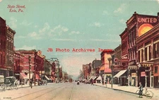 PA, Erie, Pennsylvania, State Street, Business Section, SW Hauck Pub No A-1432