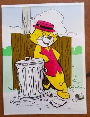 Top Cat original art with full color acetate overlay ready to frame!