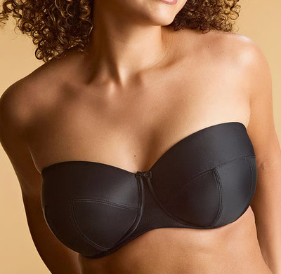 Panache 32H USA (32FF UK) Alice Strapless Bra NWOT 11040 Black ---NO STRAPS---