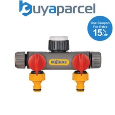 Hozelock 2252 2 Way Tap Connector Garden Watering For Hose Pipe Water Timer