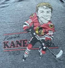 Vintage CCM Chicago Blackhawks #88 Patrick Kane Rare Graphic T-Shirt Adult XL
