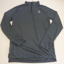 Spyder Size Medium Dark Gray 1/4 Zip Lightweight Baselayer Pullover