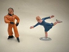 Pair of Vintage Barclay MANOIL Ice Skaters Lead Figurines Antique 1930-40's 