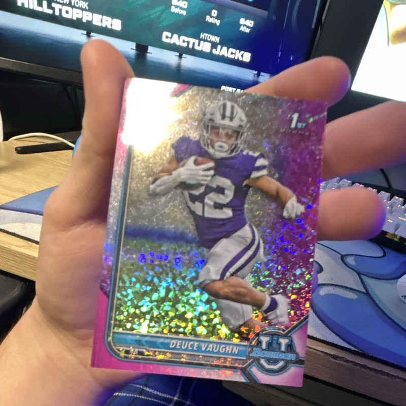 Topps 2021-22 Bowman University Deuce Vaughn Rookie #43 Kansas State