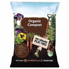 50L Organic Peat Free Garden Compost Soil Improver Multi Purpose Plants Beds