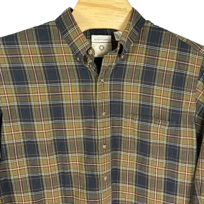 Viyella Expressly for Patrick James Men XL Cotton/Wool Tartan Plaid Shirt *READ