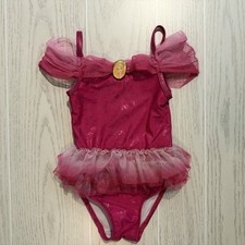 Disney Parks One Piece Swimsuit Girls Size 3 Pink Princess Aurora Tutu Ruffle