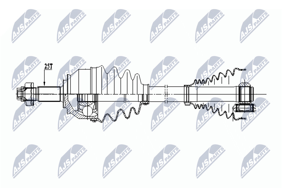 NTY OE NPW-FT-033 Drive Shaft for FIAT