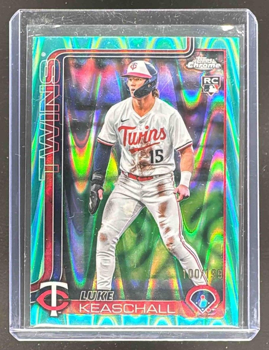 Luke Keaschall 2025 Topps Chrome Update #USC106 Aqua RayWave Refractor RC /199