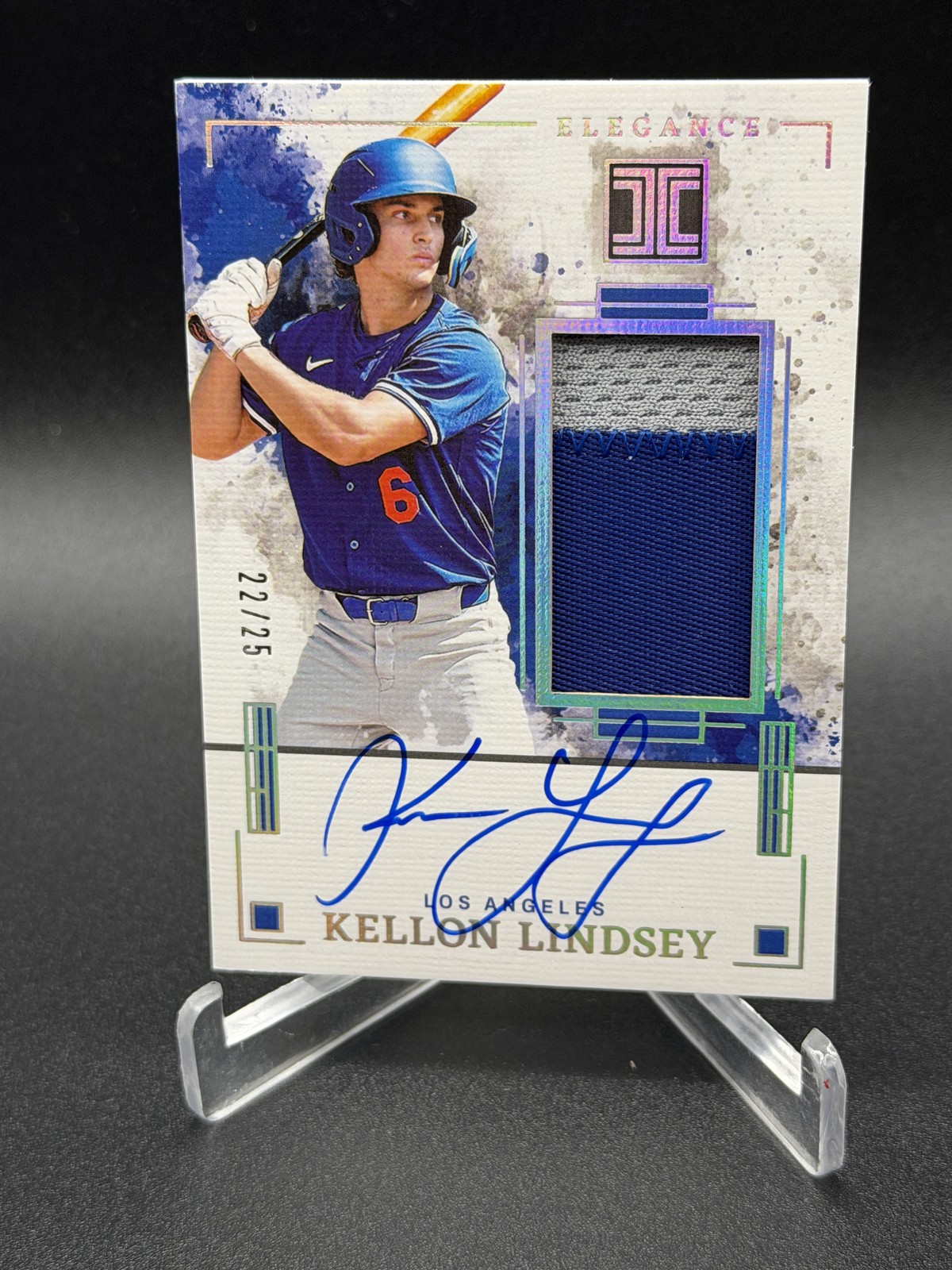 2025 Impeccable #EJA-KL Kellon Lindsey Elegance Jersey Auto Holo Silver #/25