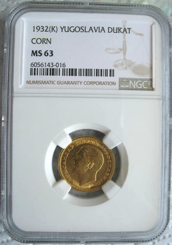 Yugoslavia 1932 (K) Gold Dukat NGC MS-63 Alexander-I