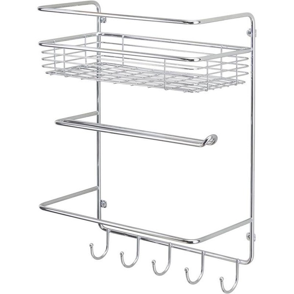Mdesign KüChenrollenhalter Papierrollenhalter Regal Organizer Metall Silber-image