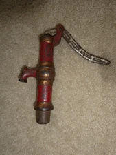 Antique Cast Metal Outdoor Water Spout with Handle 7" Tall
