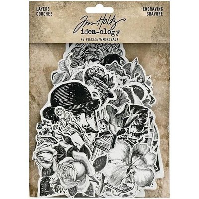 Tim Holtz Idea-ology Schichten Stanzteile - Gravur 76 Stück TH94125