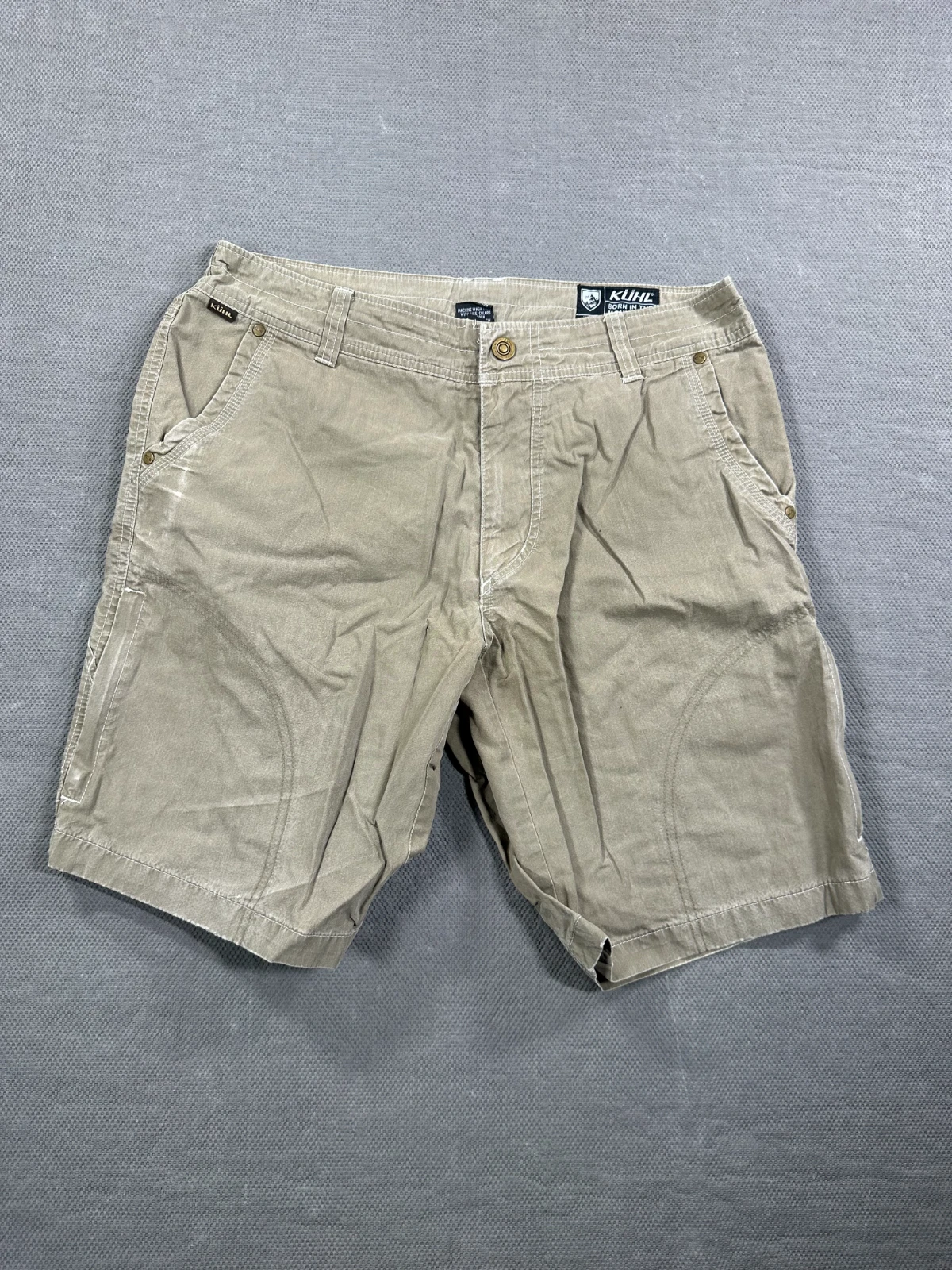 Kuhl Ramblr Shorts Mens 32 Cargo Vintage Patina Dye 5125 Nylon Hiking Rambler
