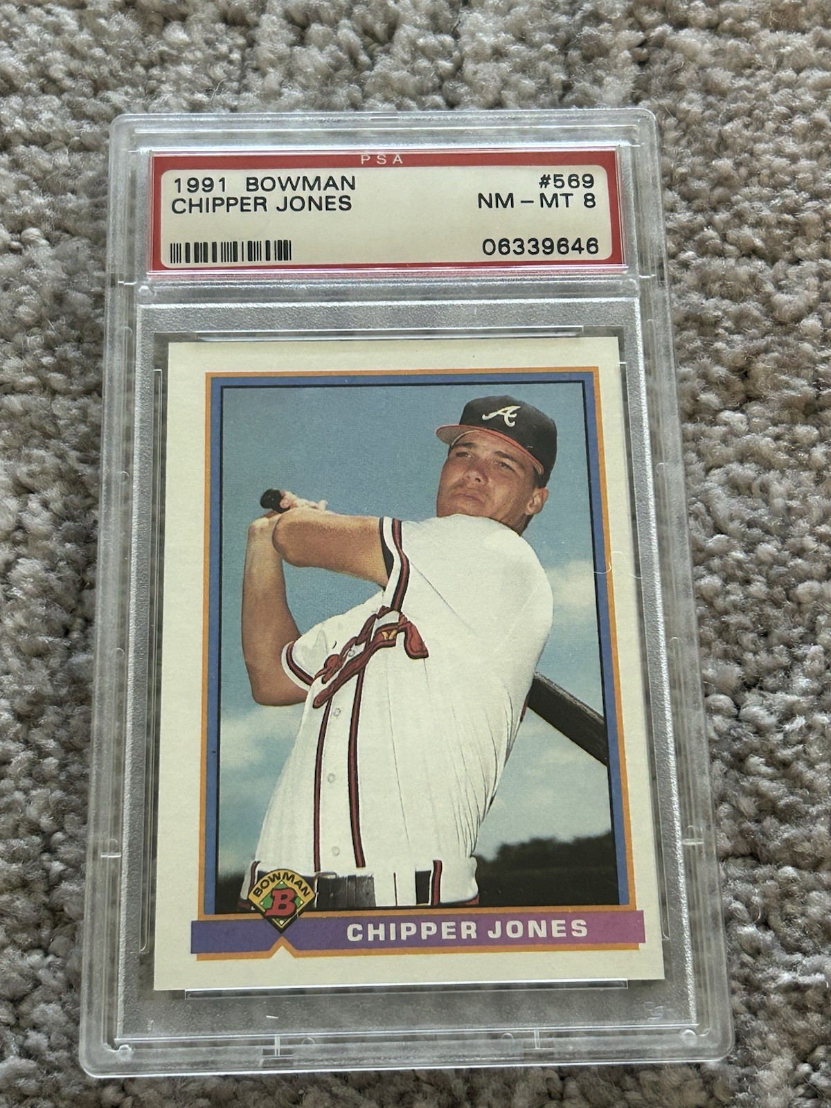 1991 Bowman Chipper Jones Rookie #569 PSA 9 Atlanta Braves