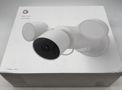 Google Nest Cam W/Floodlight (GPLE9 & G3AL9) Outdoor Security Camera Snow (NEW)