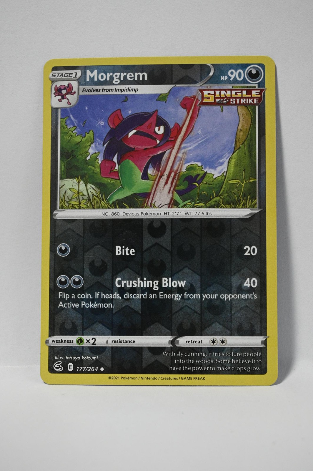 Morgrem 177/264 Uncommon Fusion Strike Pokemon Reverse Holo NM