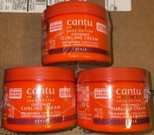 Lot Of 3 Cantu Coconut Curling Cream with Shea Butter for Natural Hair, 12 oz