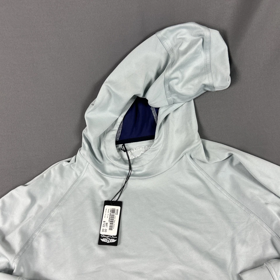 Moletom com capuz de golfe reto logotipo manga XXL cinza náilon MSRP $122 mancha - Imagem 4 de 4