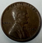 1951 Lincoln Wheat Cent No Mint Mark VF Condition BN Color 3.1G Free Shipping!