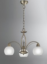 Franklite Lighting Thea 3 Light Pendant / Flush Ceiling Light Bronze & Alabaster