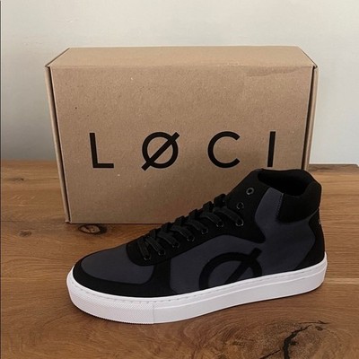NEW Loci Eleven Grey Black Vegan Mid Sneakers Size EU 40 US 9 Reg. $200
