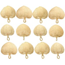 12 Pieces Natural Raffia Fans, Handmade Wedding Raffia Fans, Farmhouse Palm L...