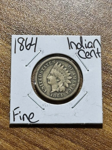 1864 CN Indian Head Cent Penny FN Fine Better Date 1c Coin (Raw13462) (T)