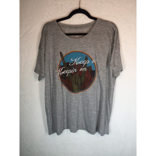 Life Clothing Co. Womens Gray Keep On Keepin On Graphic Desert T Shirt Top - Picture 2 of 6