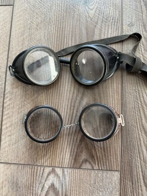 Two Motorcycle Goggles Old Riding Pilots Car Racing Steampunk Welding Safety